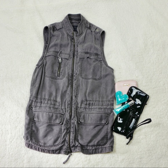 Lucky Brand tencel vest charcoal Sz. S - Picture 2 of 8
